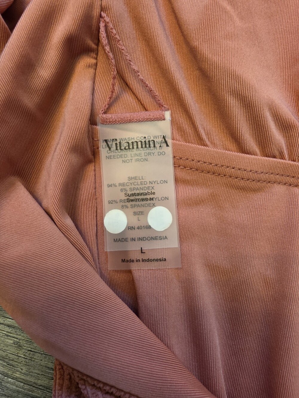 Vitamin A Rust Ribbed One-Piece Swimsuit - Picture 3 of 5